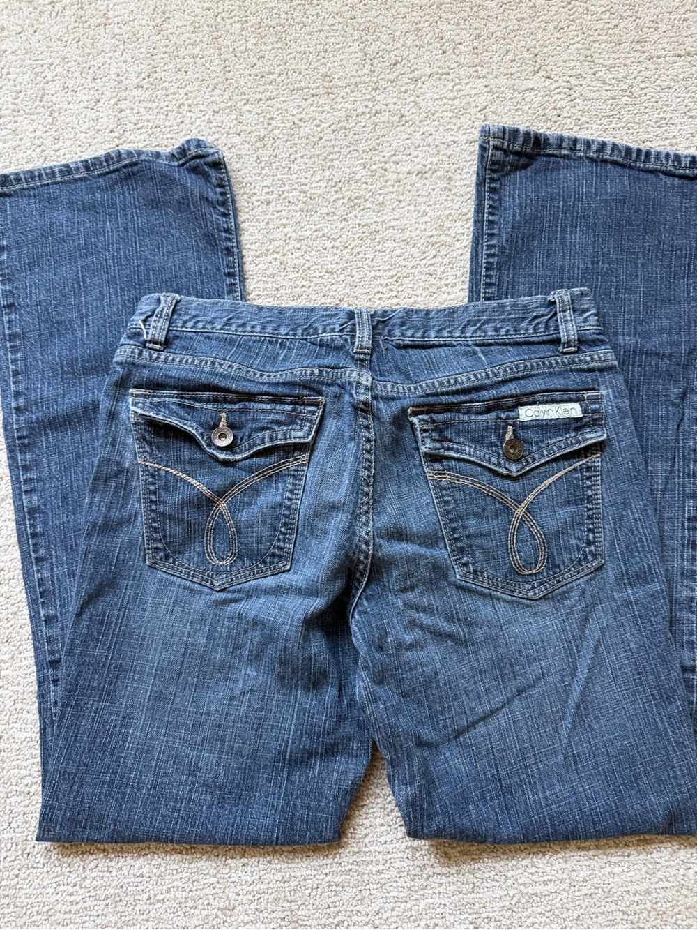 Calvin Klein Women’s Blue Denim Jeans w Pocket Detailing